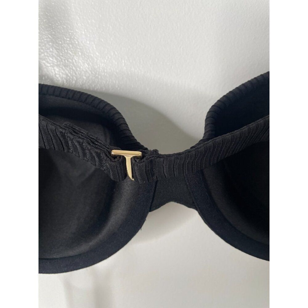 Madewell Balconette Bikini Top Womens Medium Black Ribbed Underwire Swimwear - Picture 6 of 9